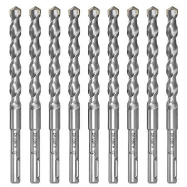 Imagem de DKIBBITH Conjunto de brocas de martelo rotativo de 1/2 "sds plus de 10 peças, ponta de metal duro para perfurar concreto, cimento, porcelanato, vasos de cerâmica, tijolo de pedra, diâmetro 1