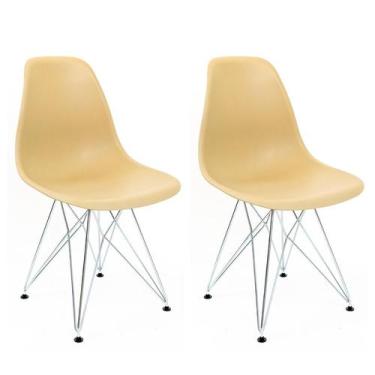 Imagem de Conjunto com 2 Cadeiras Eames Bege - Mobly
