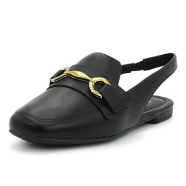 Imagem de Mule Feminino Rasteiro Slingback Elegante Estilo Beira Rio, Preto, 36