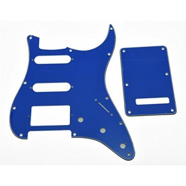 Imagem de KAISH 11 furos estilo strat hss pickguard ST placa traseira tremolo trem capa para Stratocaster/Strat feita nos EUA/México azul, 3 camadas