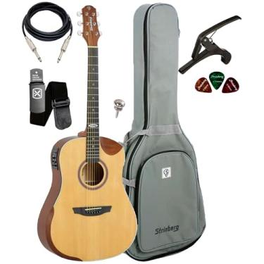 Imagem de Kit Violão Strinberg Sd301hcr Black Galaxy Natural Satin