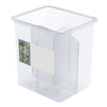 Imagem de Caixa de armazenamento da porta lateral da geladeira Clear plástico durável 4 Compartimentos Organizador Preserve alimentos para a geladeira Organização da cozinha da porta