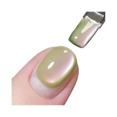 Imagem de Verde Rosa Azul Translúcido Olho De Gato Vidro Esfera Gel Esmalte 12ml