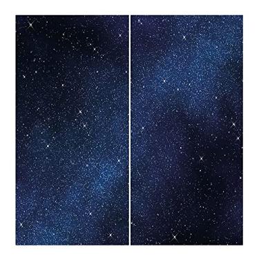 Imagem de Cortinas blackout para quarto noturno, varão, estrelas do espaço, visão nebulosa, galáxia, cosmos, universo infinito, cortinas blackout com absorção de som para sala de jantar/decoração de festa, L