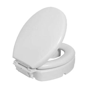 Imagem de Assento Elevado 11cm Almofadado Branco para Vaso Sanitário - Suporta 1