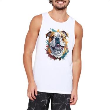 Imagem de Camiseta Regata Bulldog ingles Watercolor Arte - Alearts, GG