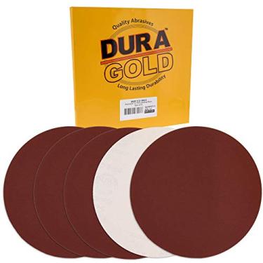 Imagem de Discos de lixamento Dura-Gold Premium 12" – 180 grãos (caixa com 5) – Discos de lixa com autoadesivo PSA autoadesivo, abrasivo de óxido de alumínio de corte rápido – Drywall, chão, trabalho em madeira, automotivo, lixadeira