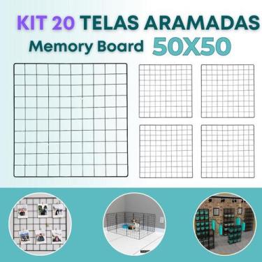 Imagem de Kit 20 Telas Aramada 50x50cm Organização Escritório Recados Anotações 