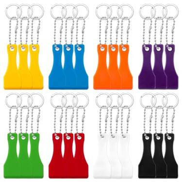 Imagem de 24 peças de ferramenta para arranhar bilhetes de loteria, chaveiro de plástico colorido, arranhador de loteria para remover etiquetas