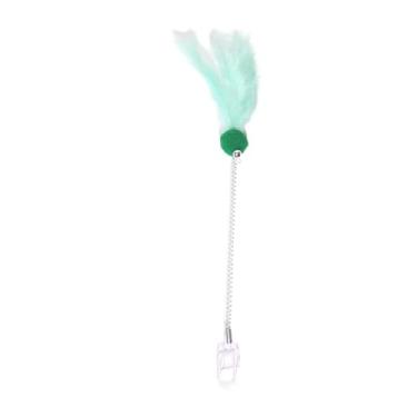Imagem de WeiLaiKeQi Varinha para provocar gatos, ferramenta fotográfica, sino de pena, brinquedo de brincar, vara de brincar para gatos, exercício de pular, Verde