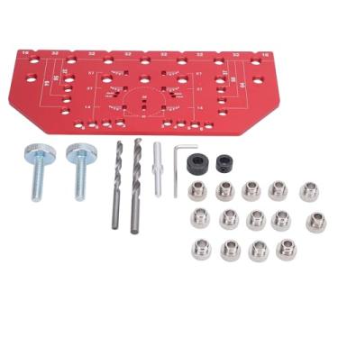 Imagem de lyrlody Pino de Prateleira de Liga de Alumínio e Conjunto de Gabarito de Dobradiça, Pacote Completo de Perfuração para Trabalhar Madeira Com Precisão, Instalação Fácil para Projetos de Bricolage