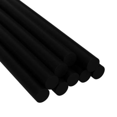 Imagem de 5 Refil Bastão De Cola Quente Grossa 11mm x 30cm Preta Para Madeira EV