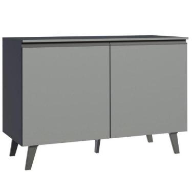 Imagem de Balcão Cozinha 120 cm 2 Portas Com Pés Nice Madesa, Cinza