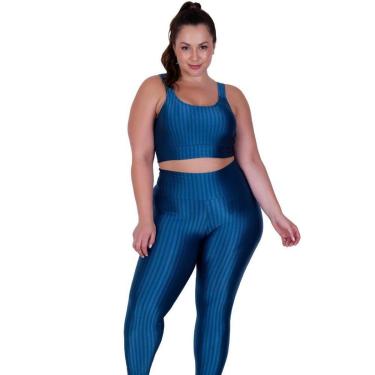Imagem de Conjunto Top com Bojo Removível e Calça para Academia Plus Size Fitness 3D Barbara-Feminino