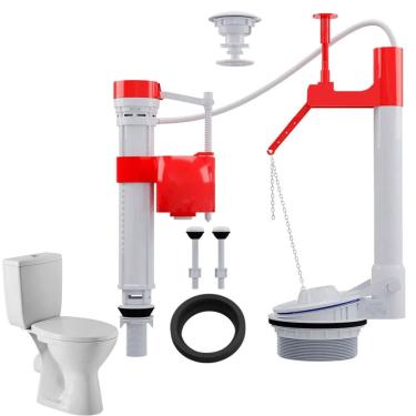 Imagem de Kit Reparo Caixa Acoplada Banheiro Vaso Descarga Assento Sanitario Acionamento Superior