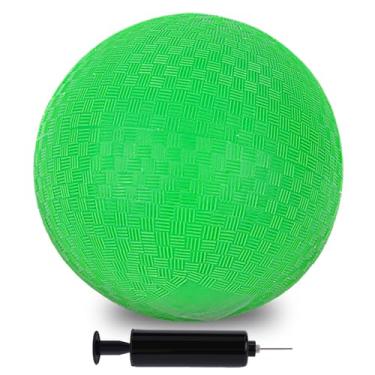 Imagem de LovesTown Playground Ball, 8.5 Inch Kickballs Green Bouncy Ball, Jumbo Beach Balls for Summer Swimming Pool Beach Game Indoor and Outdoor Games with Pump