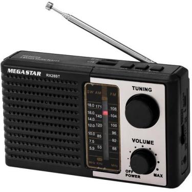 Imagem de Radio Portatil Megastar RX28BT com SD/USB/Bluetooth - Preto/Prata - Me