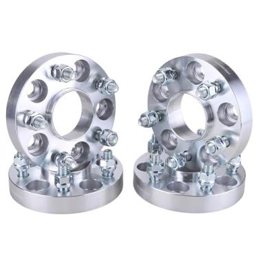 Imagem de Laueily 4 peças 5 x 112 mm para 5 x 114,3 mm Flange Hubcentric adaptador de roda espaçadores adaptador de roda centralizada 66,6 mm (Hub) a 60,1 mm (roda) com passo de rosca 12 x 1,5