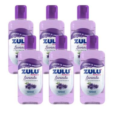 Imagem de Kit 6 Limpador Perfumado de Ambientes Concentrado Lavanda Zulu 120ml -