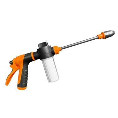 Imagem de Pulverizador de sabão de alta pressão para mangueira de jardim, pistola de espuma para lavagem de carro com frasco dispensador de sabão de plástico de 100 cc, bocal ajustável para jardinagem, limpeza