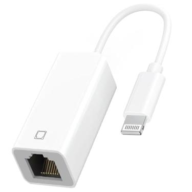 Imagem de Adaptador Lightning para Ethernet, [certificado MFi] Lightning para rede LAN Ethernet RJ45 com conector compatível com modelos iPhone 14/13/12/11/iPad/iPod, suporta alta velocidade de 100 Mbps, Plug