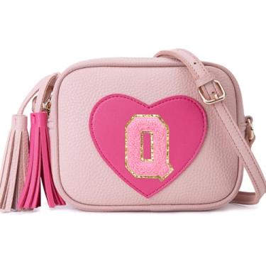 Imagem de OYLOLA Bolsa Infantil Para Meninas De 3, 4, 5, 6, 7 E 8 Anos, Presente Aniversário, Inicial, Transversal Meninas, Rosa Q
