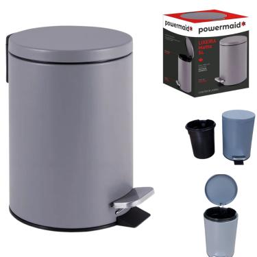 Imagem de Lixeira Redonda com Pedal Multiuso Aço 5 litros Cozinha Banheiro Escritorio