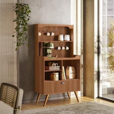 Imagem de Cantinho Do Café Rubi - 1 Porta Basculante E Pés Em Madeira Jequitibá - Lukaliam Móveis Jequitiba