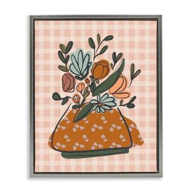 Imagem de Stupell Industries Design de arte de parede em tela flutuante cinza floral para sala de piano por Beki Marquardt, 80 x 63 cm