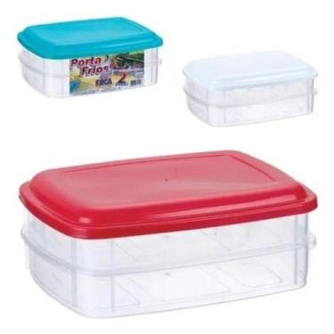 Imagem de Porta Frios Com 2 Divisórias Pote Multiuso Presunto 1250 Ml - ERCAPLAS