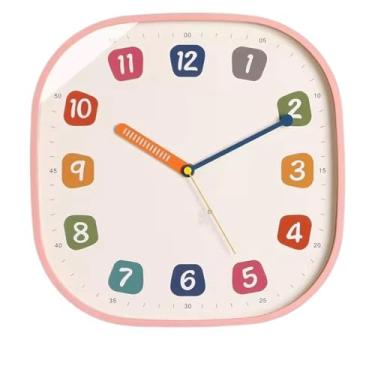 Imagem de Relógio de parede quadrado silencioso relógio de parede casa sala de estar relógio simples e elegante relógio de quarto relógio de parede de quartzo, adequado para sala de estar, estudo, quarto