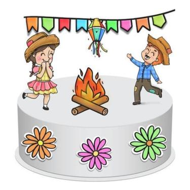 Imagem de Topo De Bolo Festa Junina Arraia Aniversario Infantil Festas