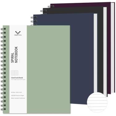 Imagem de Caderno espiral de 21,6 cm x 28 cm - pacote com 4 cadernos de papel quadriculado, caderno de engenharia, 120 páginas, 100 g/m², caderno de papel gráfico grosso, diário de capa dura para escola