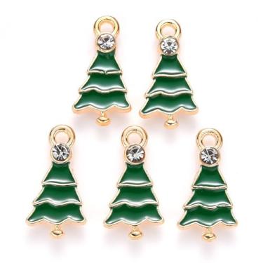 Imagem de Pingentes de esmalte de Natal Beadthoven, pingentes de esmalte de liga dourada, boneco de gengibre, boneco de neve, árvore de Natal, luvas de rena, chapéus, lindos pingentes de Natal de inverno para