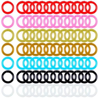 Imagem de CRASPIRE 210 peças, 7 cores, colorido, plástico, fichário, folhas, sortidas, círculos, cadernos, chaveiro, anéis articulados, acessórios para livros, flash, cartões de índice, papel, escola