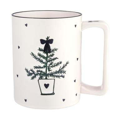 Imagem de Santa Barbara Design Studio Caneca de cerâmica festiva com detalhe de folha dourada, 473 ml, Little Tree