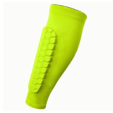 Imagem de MotiveTech Caneleiras E Protetores de Perna para Futebol com Suporte para Panturrilha para Atletas, amarelo fluorescente L
