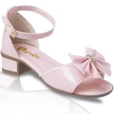 Imagem de Sandália Infantil Feminina Salto Baixo Social Estilosa - Pepite, Rosa,