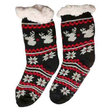 Imagem de Meia Térmica Lã Feminina Adulto Quente Inverno Forrada Pelinho antider