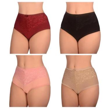 Imagem de Kit 12 Calcinhas Calçola de Algodão PLUS SIZE com Renda Confortável Re