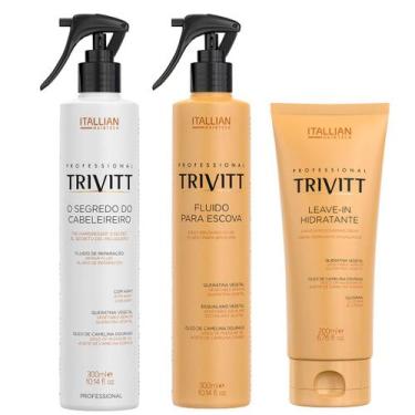 Imagem de Kit Trivitt 3pçs: O Segredo Cabeleireiro+ Fluido Escova+ Leave-in