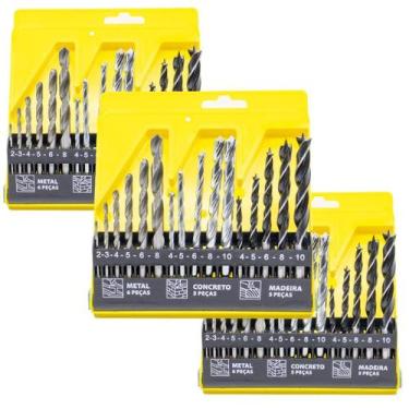 Imagem de Kit Brocas Madeira/Concreto/Metal 3x4-10mm Marca - Tradestar