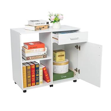 Imagem de SISWIM Armário de arquivo para escritório doméstico grande armário móvel de arquivo de madeira 80 x 40 x 74 cm moldura esquerda armário de arquivo direito para pasta de arquivos organizador de