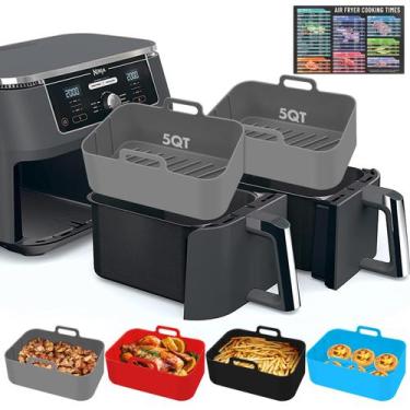 Imagem de Forros de fritadeira Air Fryer ZXZMZT Silicone 10L para Ninja DZ550/DZ