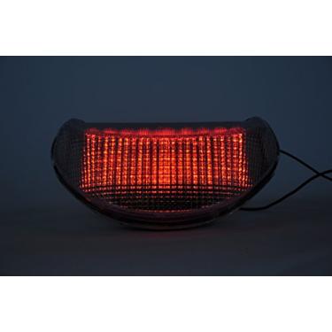 Imagem de TOPZONE LIGHTING Lente fumê luzes traseiras de LED para motocicleta, luz traseira de freio com indicadores de luz de seta integrados para Kawasaki 1999-2004 ZX-12R