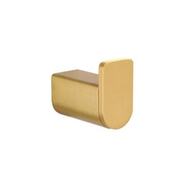 Imagem de Conjuntos de acessórios de banheiro em ouro escovado, barra de toalha montada na parede, ganchos para roupão, suporte para rolo de papel higiênico, ferragens de aço inoxidável, o gancho
