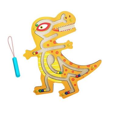 Imagem de Animais de madeira caneta magnética labirinto jogo bola magnética mão 