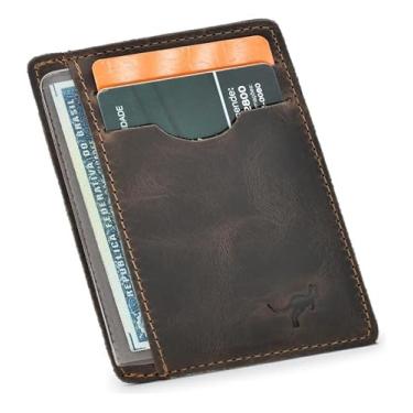 Imagem de Carteira Porta Cartão Para Cnh,cédulas,cartões Couro Bovino(MARROM ESCURO)