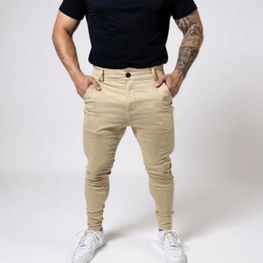 Imagem de Calça Masculina Alfaiataria Skinny Bengaline  Estica Confortável - Vol