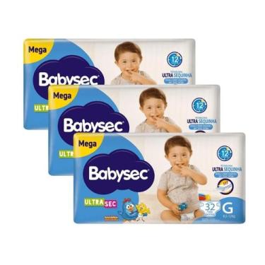 Imagem de Kit 3 Fraldas Babysec Ultrasec Mega Galinha Pintadinha G com 32 unidad